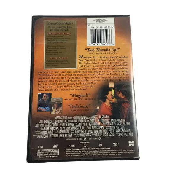 MIRAMAX: CHOCOLAT COLLECTOR'S SERIES DVD VIDEO - Picture 2 of 5